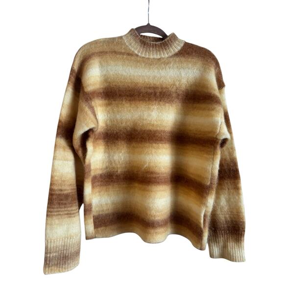 ACNE STUDIOS Ombre Stripe Mohair Wool Sweater Sand Beige NWOT Size XS - Picture 2 of 6